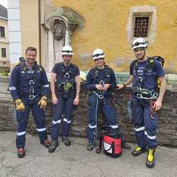 Die Spezialisten für Menschenrettung und Absturzsicherung (MRAS) der Freiwilligen Feuerwehr Markt Wildon
